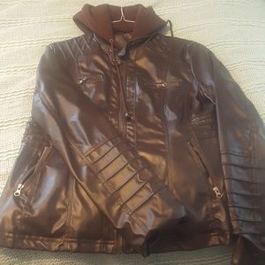 Brown leather jacket